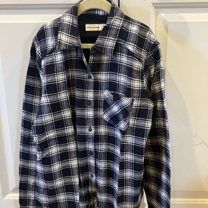 Abercrombie & Fitch Navy and White Plaid Button-Down Shirt
